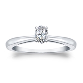 Natural Diamond Solitaire Ring Oval 0.25 ct. tw. (I-J, I1-I2) 14k White Gold 4-Prong