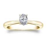 Natural Diamond Solitaire Ring Oval 0.33 ct. tw. (I-J, I1-I2) 14k Yellow Gold 4-Prong