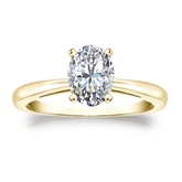 Natural Diamond Solitaire Ring Oval 1.00 ct. tw. (G-H, VS1-VS2) 18k Yellow Gold 4-Prong