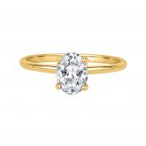 IGI Certified Lab Grown Diamond Hidden Halo Engagement Ring Oval 1.00 ct. (D-E, VVVS-VS) in 14k Yellow Gold