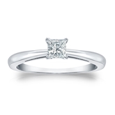 Certified 14k White Gold 4-Prong Princess Diamond Solitaire Ring 0.25 ct. tw. (G-H, VS1-VS2)