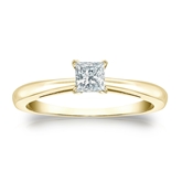 Certified 14k Yellow Gold 4-Prong Princess Diamond Solitaire Ring 0.25 ct. tw. (I-J, I1-I2)