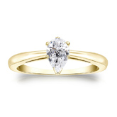 Lab Grown Diamond Solitaire Ring Pear 0.50 ct. tw. (G-H, VS1-VS2) in 14K Yellow Gold 4-Prong