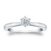 Certified 14k White Gold 6-Prong Round Diamond Solitaire Ring 0.25 ct. tw. (G-H, VS2)