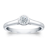 Certified Platinum Bezel Round Diamond Solitaire Ring 0.33 ct. tw. (I-J, I1)