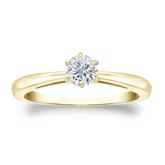 Natural Diamond Solitaire Ring Round 0.33 ct. tw. (G-H, SI1) 14k Yellow Gold 6-Prong