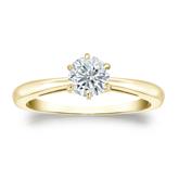Natural Diamond Solitaire Ring Round 0.50 ct. tw. (I-J, I1-I2) 14k Yellow Gold 6-Prong