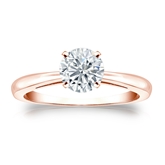 Certified 14k Rose Gold 4-Prong Round Diamond Solitaire Ring 0.75 ct. tw. (G-H, VS2)