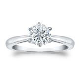 Certified 14k White Gold 6-Prong Round Diamond Solitaire Ring 0.75 ct. tw. (G-H, VS2)