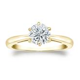 Natural Diamond Solitaire Ring Round 0.75 ct. tw. (G-H, VS2) 14k Yellow Gold 6-Prong