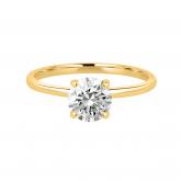 IGI Certified Lab Grown Diamond Hidden Halo Engagement Ring Round 1.00 ct. (G-H, VVVS-VS) in 14k Yellow Gold
