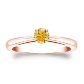 Certified 14k Rose Gold 4-Prong Yellow Diamond Solitaire Ring 0.25 ct. tw. (Yellow, SI1-SI2)
