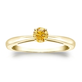 Certified 14k Yellow Gold 4-Prong Yellow Diamond Solitaire Ring 0.25 ct. tw. (Yellow, SI1-SI2)