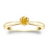 Certified 18k Yellow Gold 6-Prong Yellow Diamond Solitaire Ring 0.25 ct. tw. (Yellow, SI1-SI2)