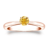 Certified 14k Rose Gold 4-Prong Yellow Diamond Solitaire Ring 0.33 ct. tw. (Yellow, SI1-SI2)