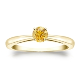 Certified 18k Yellow Gold 4-Prong Yellow Diamond Solitaire Ring 0.33 ct. tw. (Yellow, SI1-SI2)