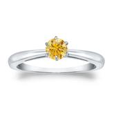 Certified Platinum 6-Prong Yellow Diamond Solitaire Ring 0.33 ct. tw. (Yellow, SI1-SI2)