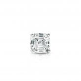 Natural Diamond Single Stud Earring Asscher 0.25 ct. tw. (H-I, SI1-SI2) 14k White Gold 4-Prong Martini