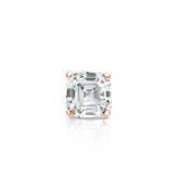 Natural Diamond Single Stud Earring Asscher 0.31 ct. tw. (I-J, I1) 14k Rose Gold 4-Prong Basket