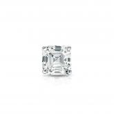 Natural Diamond Single Stud Earring Asscher 0.31 ct. tw. (H-I, SI1-SI2) 18k White Gold 4-Prong Martini