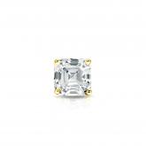 Natural Diamond Single Stud Earring Asscher 0.31 ct. tw. (H-I, SI1-SI2) 14k Yellow Gold 4-Prong Martini
