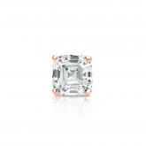Natural Diamond Single Stud Earring Asscher 0.38 ct. tw. (G-H, VS1-VS2) 14k Rose Gold 4-Prong Basket