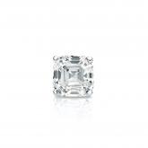 Natural Diamond Single Stud Earring Asscher 0.38 ct. tw. (H-I, SI1-SI2) 18k White Gold 4-Prong Basket