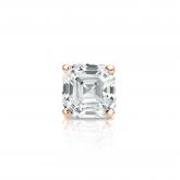 Natural Diamond Single Stud Earring Asscher 0.50 ct. tw. (I-J, I1-I2) 14k Rose Gold 4-Prong Basket