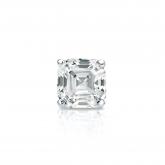 Certified 14k White Gold 4-Prong Basket Asscher Cut Diamond Single Stud Earring 0.50 ct. tw. (H-I, SI1-SI2)
