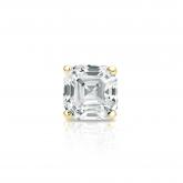 Natural Diamond Single Stud Earring Asscher 0.50 ct. tw. (H-I, SI1-SI2) 14k Yellow Gold 4-Prong Basket