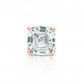 Natural Diamond Single Stud Earring Asscher 0.75 ct. tw. (I-J, I1-I2) 14k Rose Gold 4-Prong Basket