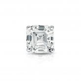 Certified 14k White Gold 4-Prong Martini Asscher Cut Diamond Single Stud Earring 0.75 ct. tw. (G-H, VS1-VS2)