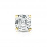 Natural Diamond Single Stud Earring Asscher 0.75 ct. tw. (H-I, SI1-SI2) 14k Yellow Gold 4-Prong Martini