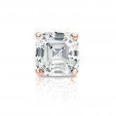 Natural Diamond Single Stud Earring Asscher 1.00 ct. tw. (I-J, I1-I2) 14k Rose Gold 4-Prong Basket