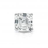 Certified 14k White Gold 4-Prong Martini Asscher Cut Diamond Single Stud Earring 1.00 ct. tw. (G-H, VS1-VS2)