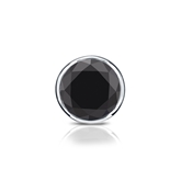 Certified Platinum Bezel Round Black Diamond Single Stud Earring 0.75 ct. tw.