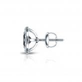 14k White Gold Single Halo Round Black Diamond Stud Earrings 0.75 ct. tw.