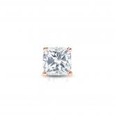 Natural Diamond Single Stud Earring Cushion 0.25 ct. tw. (I-J, I1-I2) 14k Rose Gold 4-Prong Basket