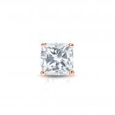 Natural Diamond Single Stud Earring Cushion 0.38 ct. tw. (I-J, I1-I2) 14k Rose Gold 4-Prong Basket