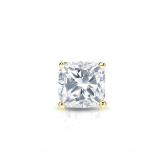 Natural Diamond Single Stud Earring Cushion 0.38 ct. tw. (G-H, VS1-VS2) 14k Yellow Gold 4-Prong Basket