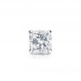 Natural Diamond Single Stud Earring Cushion 0.38 ct. tw. (H-I, SI1-SI2) 18k White Gold 4-Prong Martini