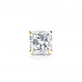 Natural Diamond Single Stud Earring Cushion 0.38 ct. tw. (I-J, I1-I2) 14k Yellow Gold 4-Prong Martini