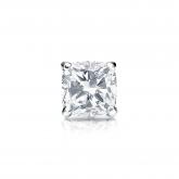 Natural Diamond Single Stud Earring Cushion 0.50 ct. tw. (G-H, VS1-VS2) 18k White Gold 4-Prong Martini