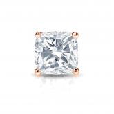 Natural Diamond Single Stud Earring Cushion 1.50 ct. tw. (G-H, VS1-VS2) 14k Rose Gold 4-Prong Basket