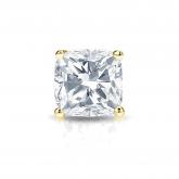 Natural Diamond Single Stud Earring Cushion 1.00 ct. tw. (G-H, VS1-VS2) 14k Yellow Gold 4-Prong Basket