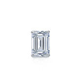 Natural Diamond Single Stud Earring Emerald 0.31 ct. tw. (H-I, SI1-SI2) 18k White Gold 4-Prong Basket