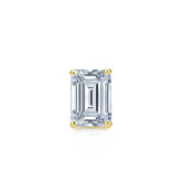 Natural Diamond Single Stud Earring Emerald 0.31 ct. tw. (G-H, VS1-VS2) 14k Yellow Gold 4-Prong Basket
