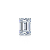 Natural Diamond Single Stud Earring Emerald 0.38 ct. tw. (I-J, I1-I2) 14k White Gold 4-Prong Basket