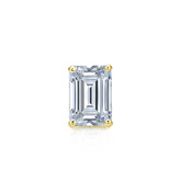Natural Diamond Single Stud Earring Emerald 0.38 ct. tw. (I-J, I1-I2) 14k Yellow Gold 4-Prong Basket