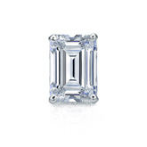 Certified 14k White Gold 4-Prong Basket Emerald Cut Diamond Single Stud Earring 1.00 ct. tw. (H-I, SI1-SI2)